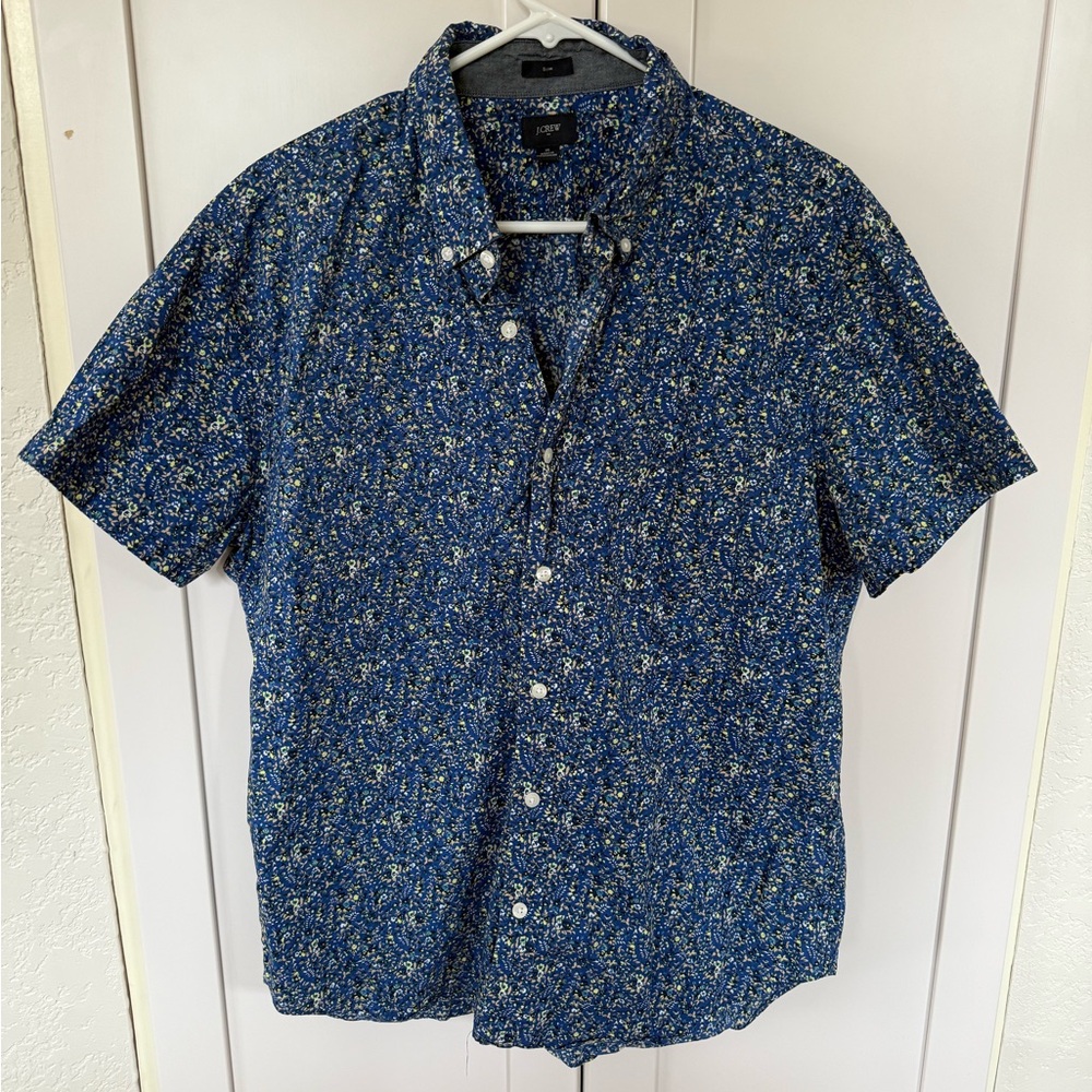 J. Crew Navy Floral Button Down Shirt